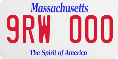 MA license plate 9RW000