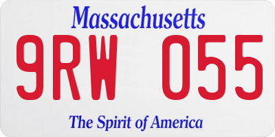 MA license plate 9RW055