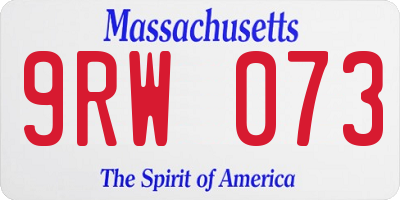 MA license plate 9RW073