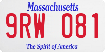 MA license plate 9RW081