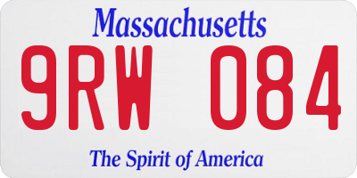 MA license plate 9RW084