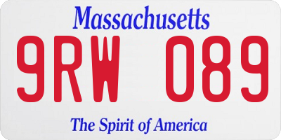 MA license plate 9RW089