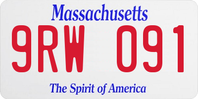 MA license plate 9RW091