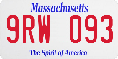 MA license plate 9RW093