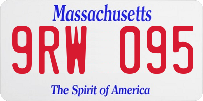 MA license plate 9RW095