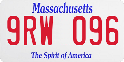 MA license plate 9RW096