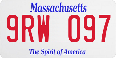 MA license plate 9RW097