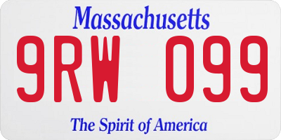 MA license plate 9RW099