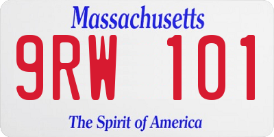 MA license plate 9RW101
