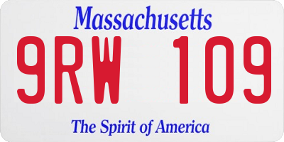 MA license plate 9RW109