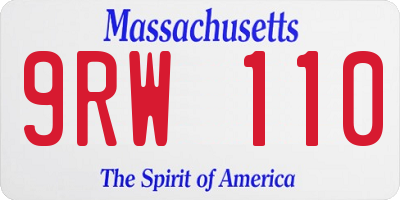 MA license plate 9RW110