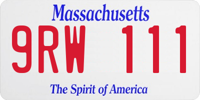 MA license plate 9RW111