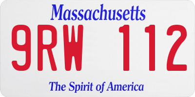 MA license plate 9RW112