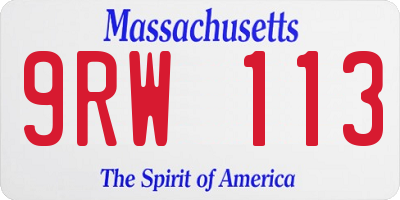 MA license plate 9RW113