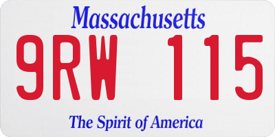 MA license plate 9RW115