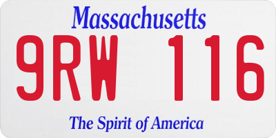 MA license plate 9RW116