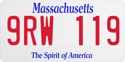 MA license plate 9RW119