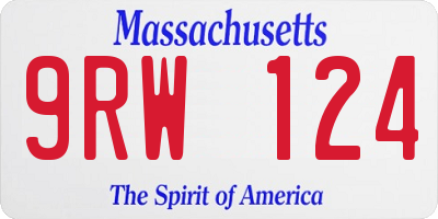 MA license plate 9RW124