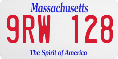 MA license plate 9RW128