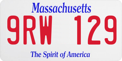MA license plate 9RW129