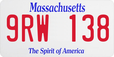 MA license plate 9RW138