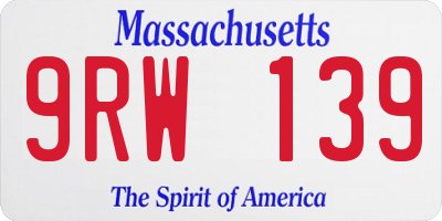 MA license plate 9RW139