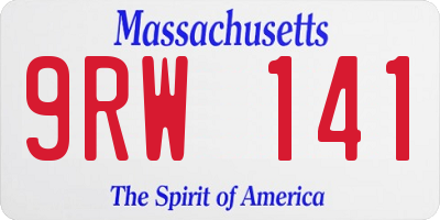 MA license plate 9RW141
