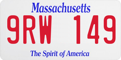 MA license plate 9RW149