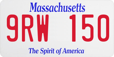 MA license plate 9RW150