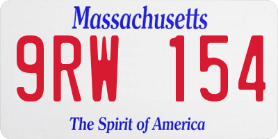 MA license plate 9RW154