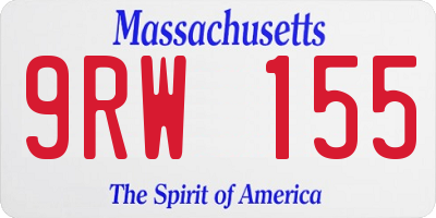 MA license plate 9RW155