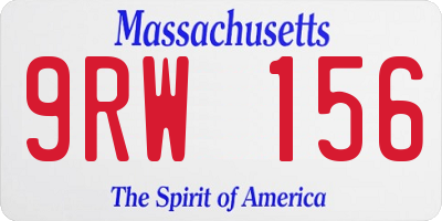MA license plate 9RW156