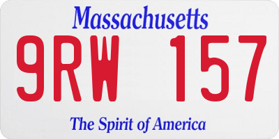 MA license plate 9RW157