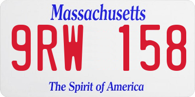 MA license plate 9RW158