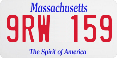 MA license plate 9RW159