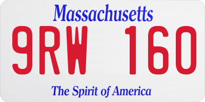 MA license plate 9RW160