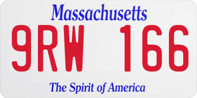 MA license plate 9RW166