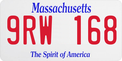 MA license plate 9RW168