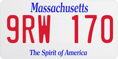 MA license plate 9RW170
