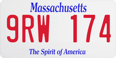 MA license plate 9RW174