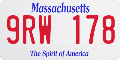 MA license plate 9RW178