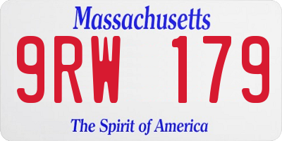 MA license plate 9RW179