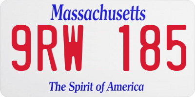 MA license plate 9RW185