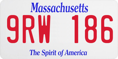 MA license plate 9RW186