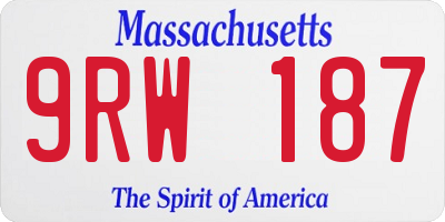 MA license plate 9RW187