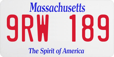 MA license plate 9RW189