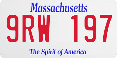 MA license plate 9RW197
