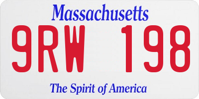 MA license plate 9RW198