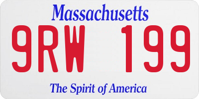 MA license plate 9RW199