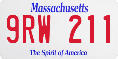 MA license plate 9RW211